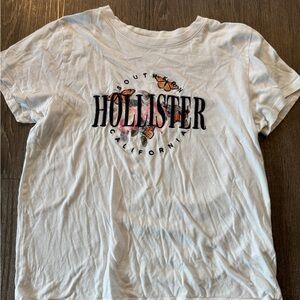 Hollister White Crewneck Tee with Gray Logo